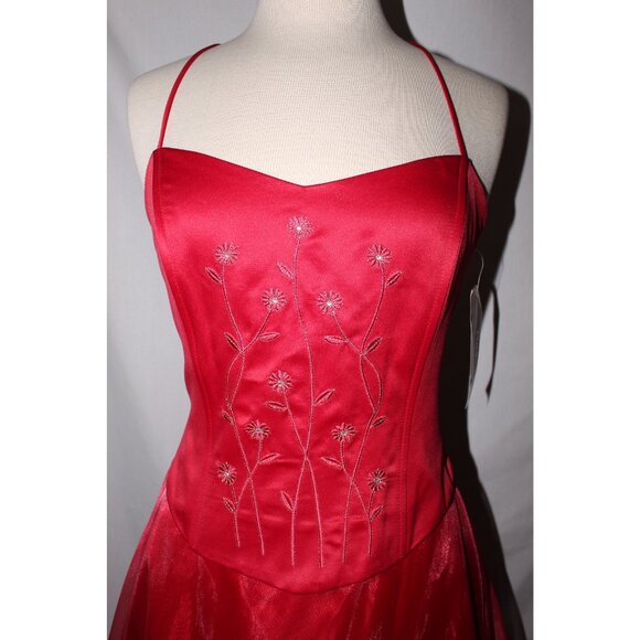 Poly USA #2316 Long Organza and Satin Formal Prom Gown-Size XL-RED - NWT - Picture 4 of 5